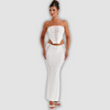 Anel | Gebreide Witte Maxi Rok