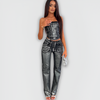 Avelon | Metallic Zwart Korset en Jeans Set