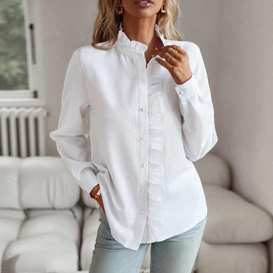 Phylicia | Lange mouwen blouse met manchetkraag